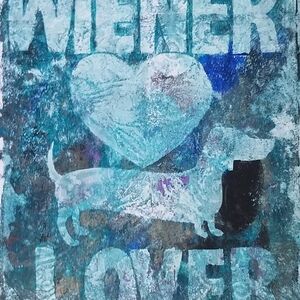 Wiener Lover Blue and White Art Print
